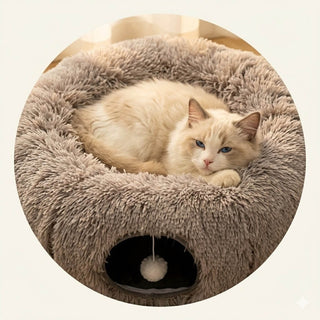 Le chat dort dans Le Cocon