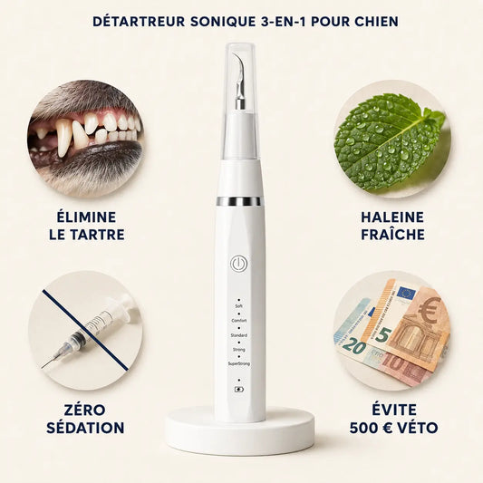 Montelani - Détartreur sonique 3-en-1 pour chien